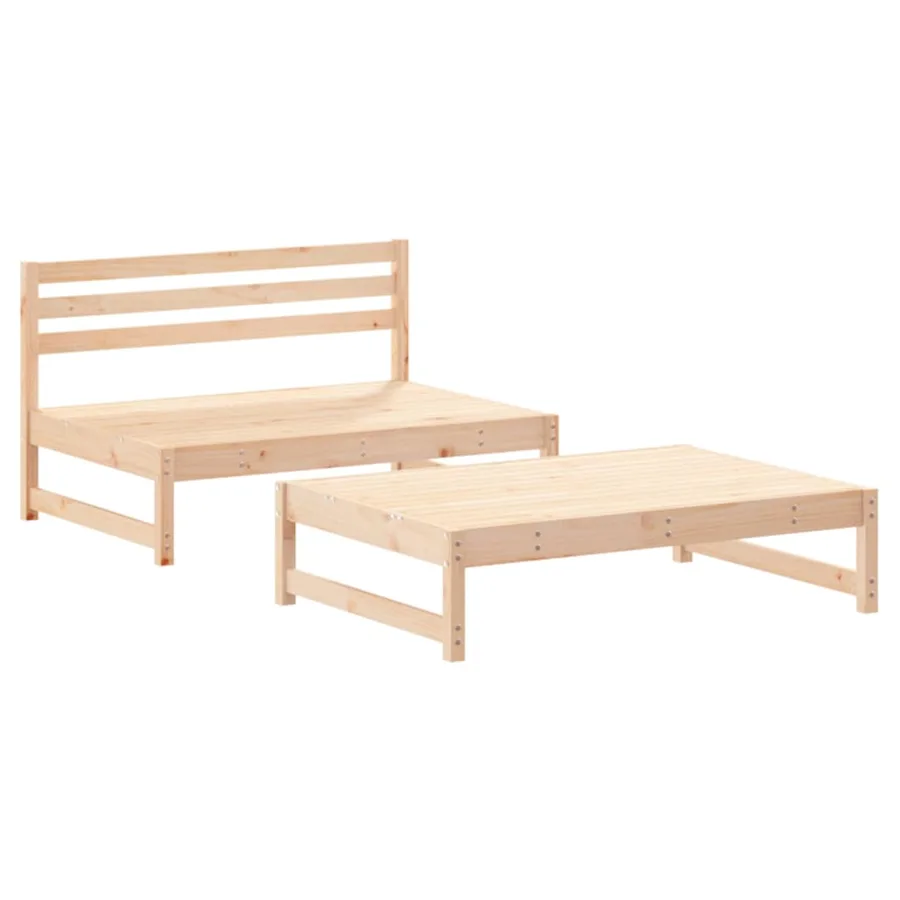 Salon de jardin 2 pcs avec coussins bois massif - 3