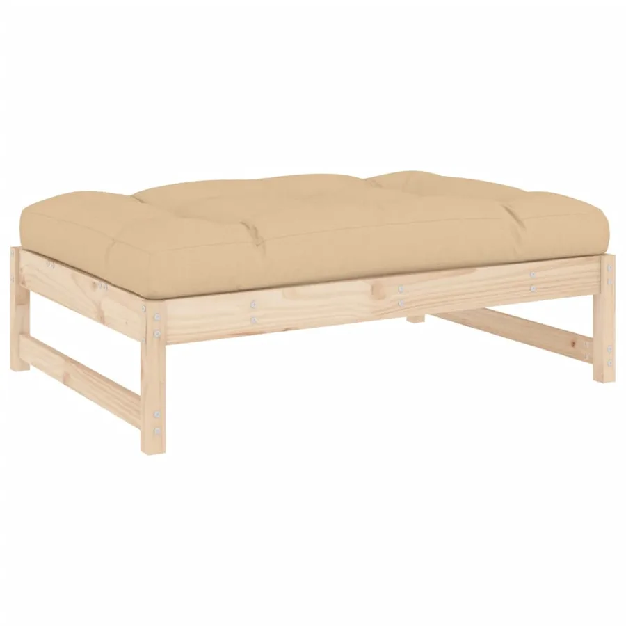 Salon de jardin 2 pcs avec coussins bois massif - 5