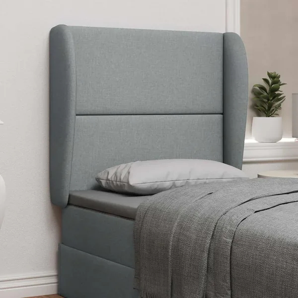 Oreille de tête de lit Gris clair 80 x 23 x 6 cm tissu