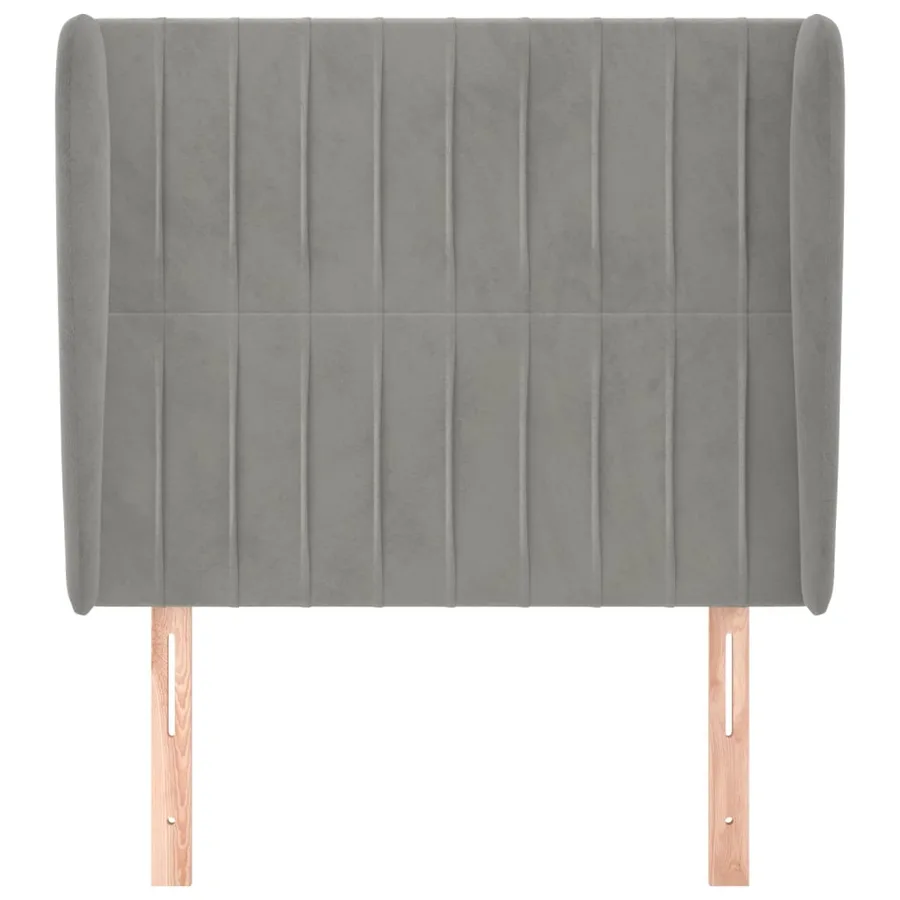 Tête de lit avec oreilles Gris clair 83x23x118/128 cm Velours - 3
