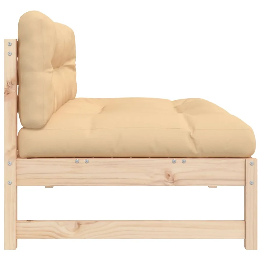 Canapé central 120x80 cm bois de pin massif - 5