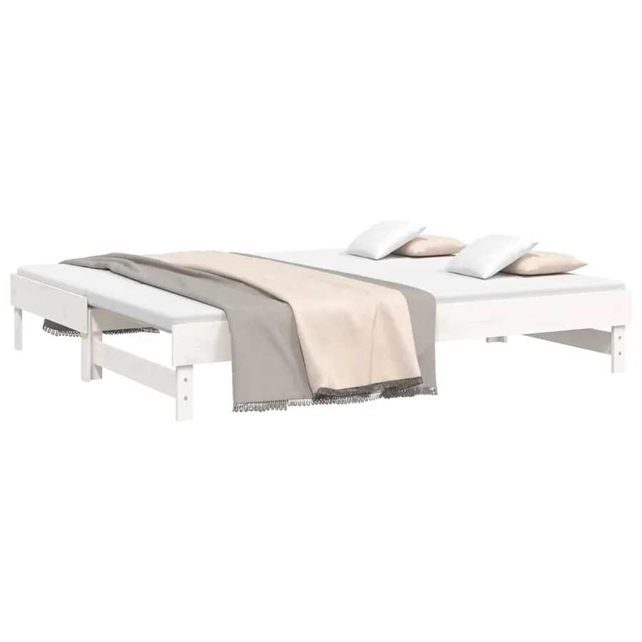 Lit coulissant sans matelas blanc 2x(80x200)cm - 3