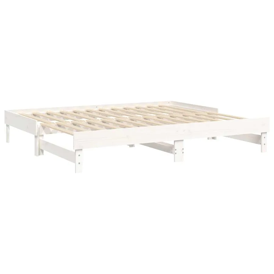 Lit coulissant sans matelas blanc 2x(80x200)cm - 7
