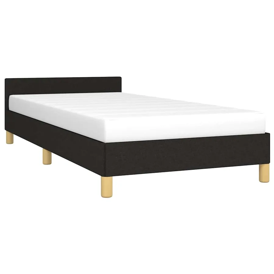 Cadre de lit sans matelas noir 100x200 cm tissu - 3