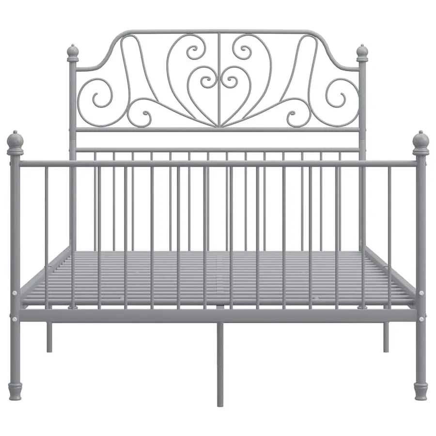 Cadre de lit sans matelas gris métal 120x200 cm - 3
