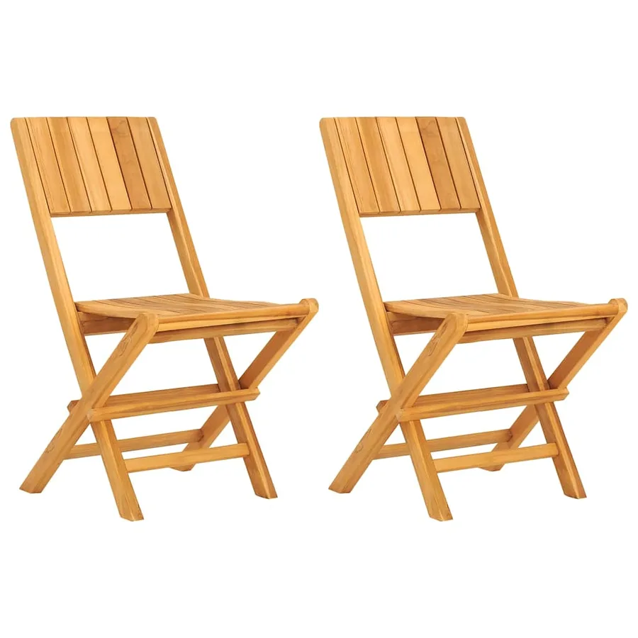 Chaises de jardin pliantes lot de 2 47x61x90cm bois massif teck - 2