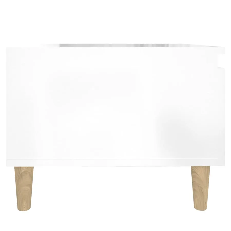Table d'appoint Blanc brillant 50x46x35 cm Bois d'ingénierie - 8