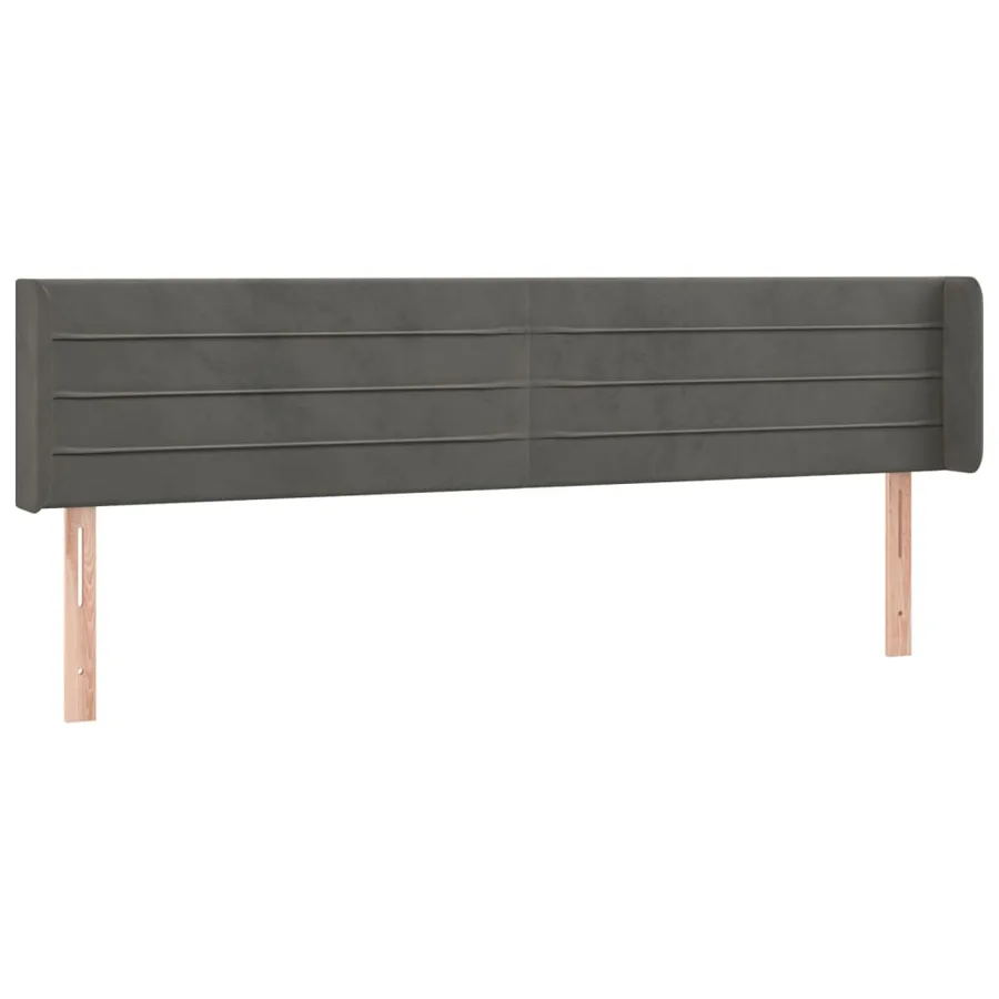 Tête de lit à LED Gris foncé 183x16x78/88 cm Velours - 3