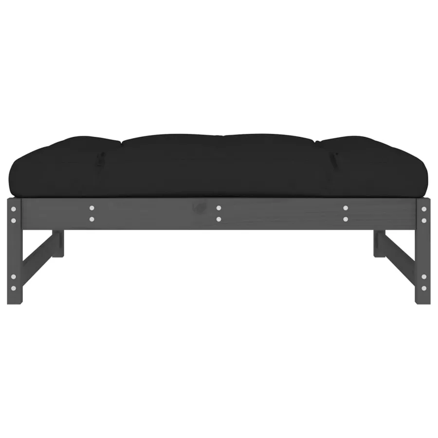 Repose-pied de jardin 120x80 cm gris bois de pin massif - 4