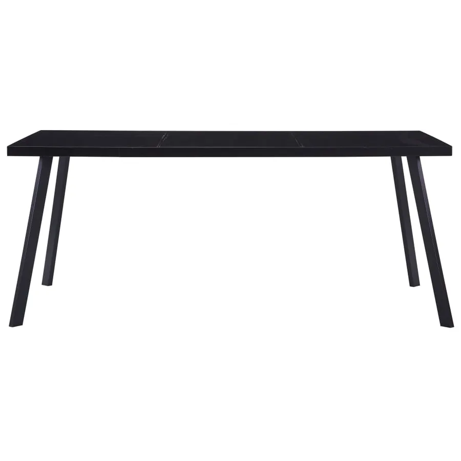 Table à manger Noir 160x80x75 cm Verre trempé - 2