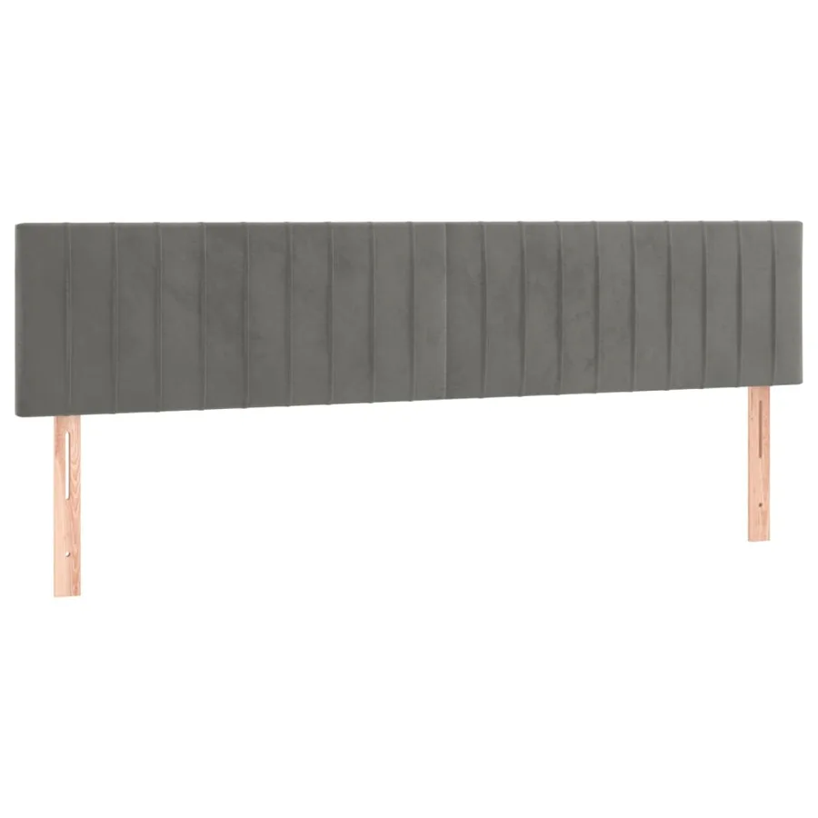 Tête de lit à LED Gris clair 200x5x78/88 cm Velours - 4
