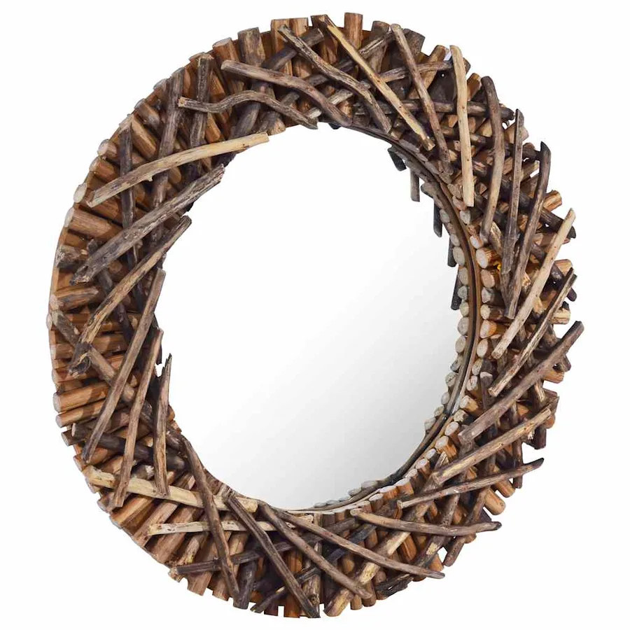 Miroir mural 60 cm Teck Rond - 2