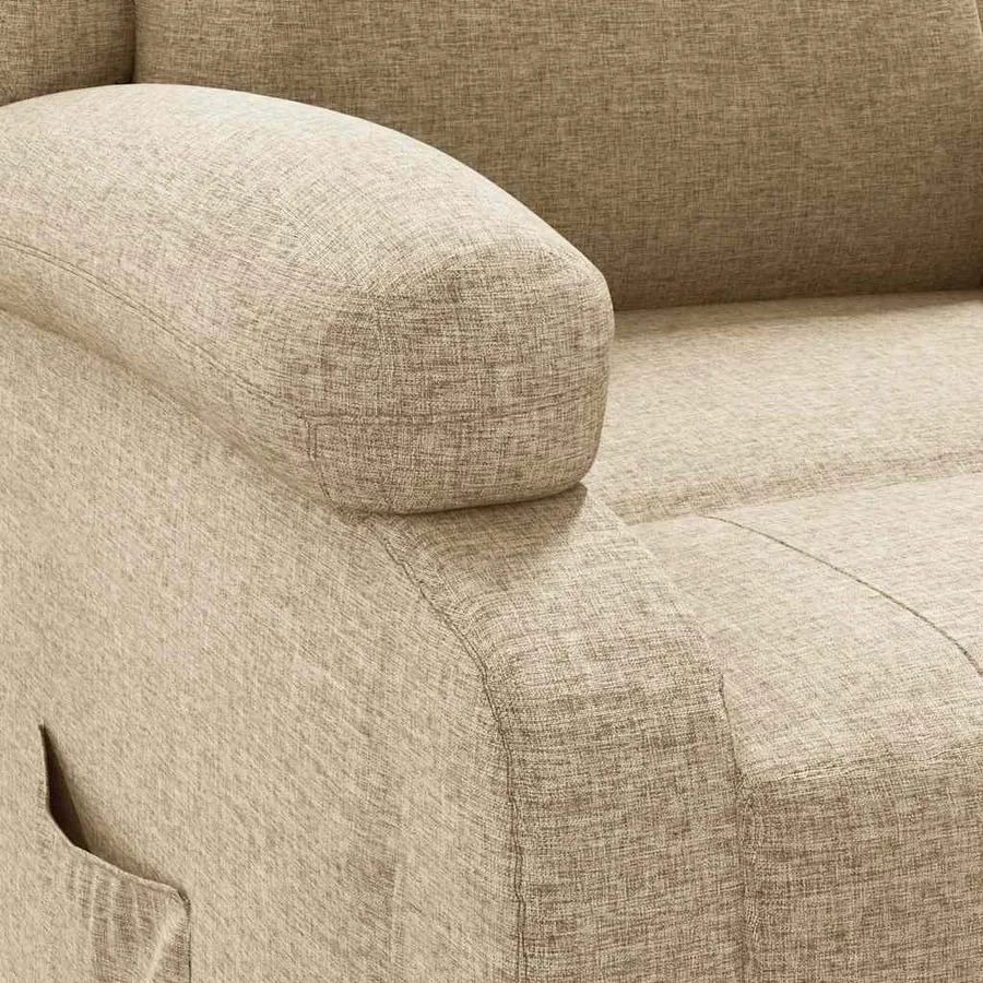 Fauteuil inclinable Crème Tissu - 6