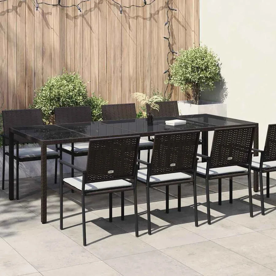 Table de Jardin Marron 250 x 100 x 75 cm polyrotin