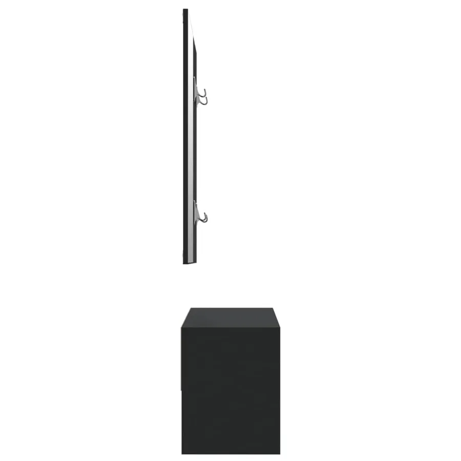Ensemble de meubles de couloir noir bois d'ingénierie - 5