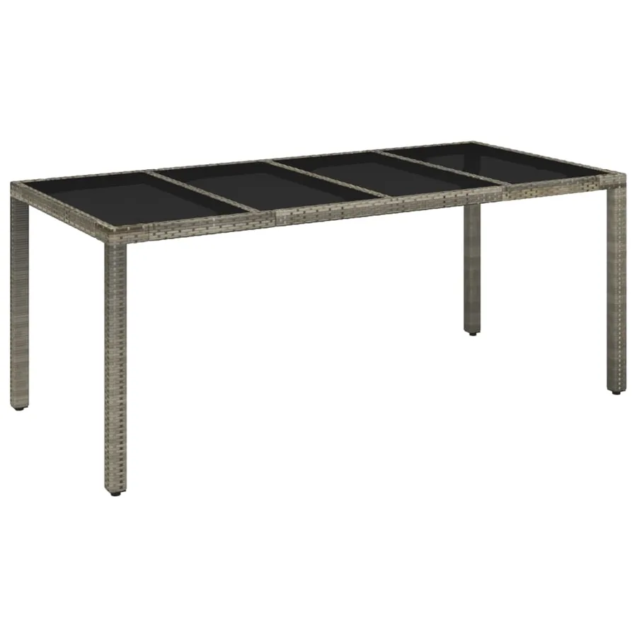 Ensemble à manger jardin et coussins 7 pcs gris rotin - 8