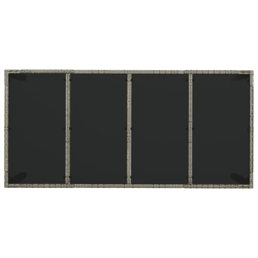 Ensemble à manger jardin et coussins 7 pcs gris rotin - 9