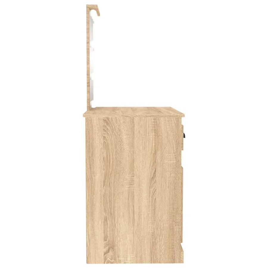 Coiffeuse avec LED chêne sonoma 90x50x132,5cm bois d'ingénierie - 11