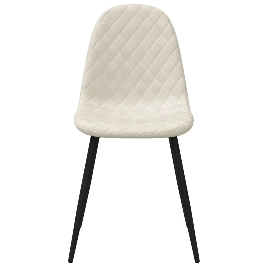 Chaises à manger lot de 4 crème velours - 4