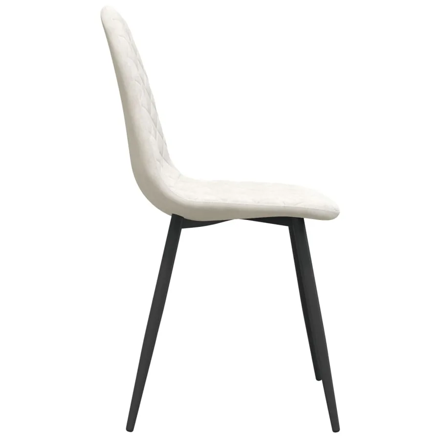 Chaises à manger lot de 4 crème velours - 5