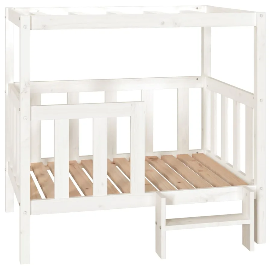 Lit pour chien Blanc 105,5x83,5x100 cm Bois de pin solide - 2