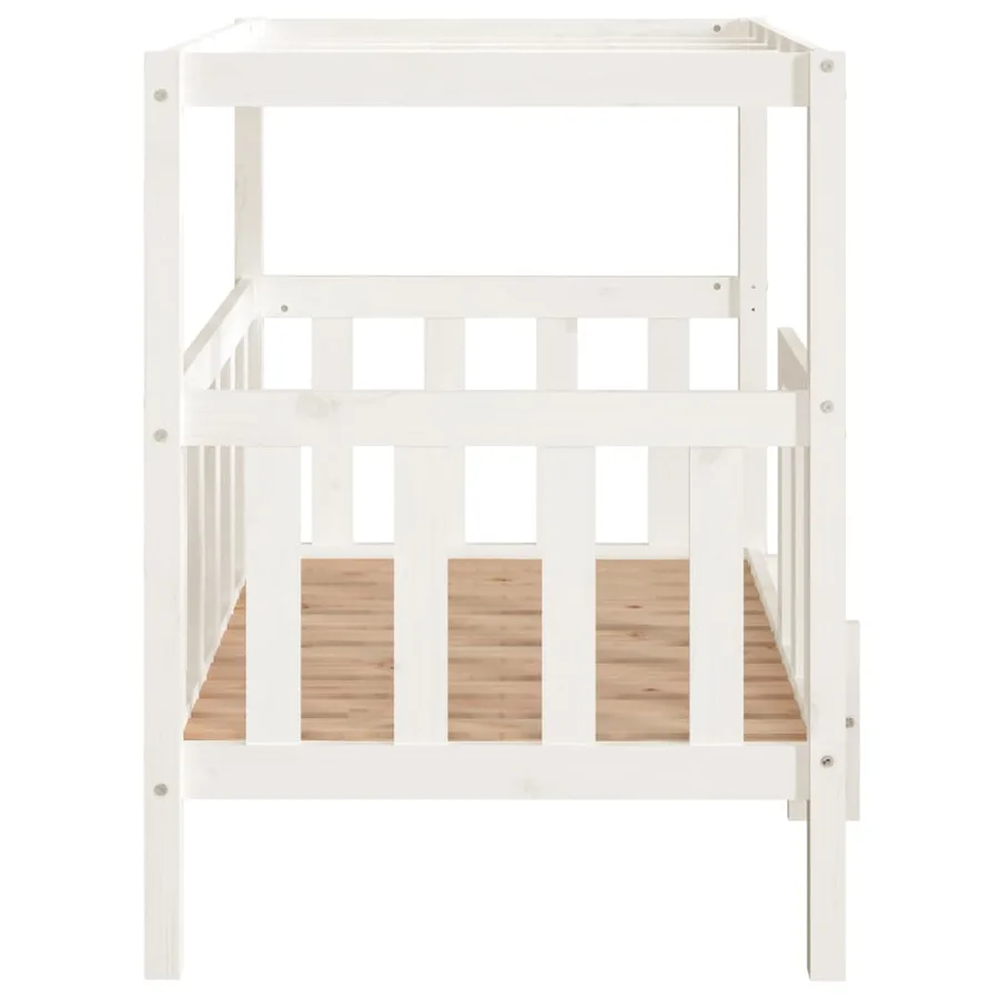 Lit pour chien Blanc 105,5x83,5x100 cm Bois de pin solide - 6