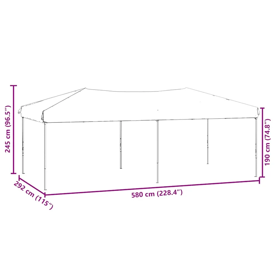 Tente de réception pliable avec parois Crème 3x6 m - 9