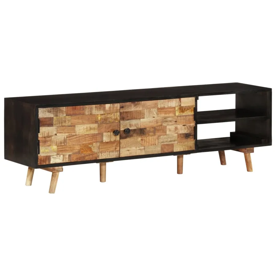 Meuble TV 140x30x45 cm Bois de manguier brut et d'acacia massif - 11