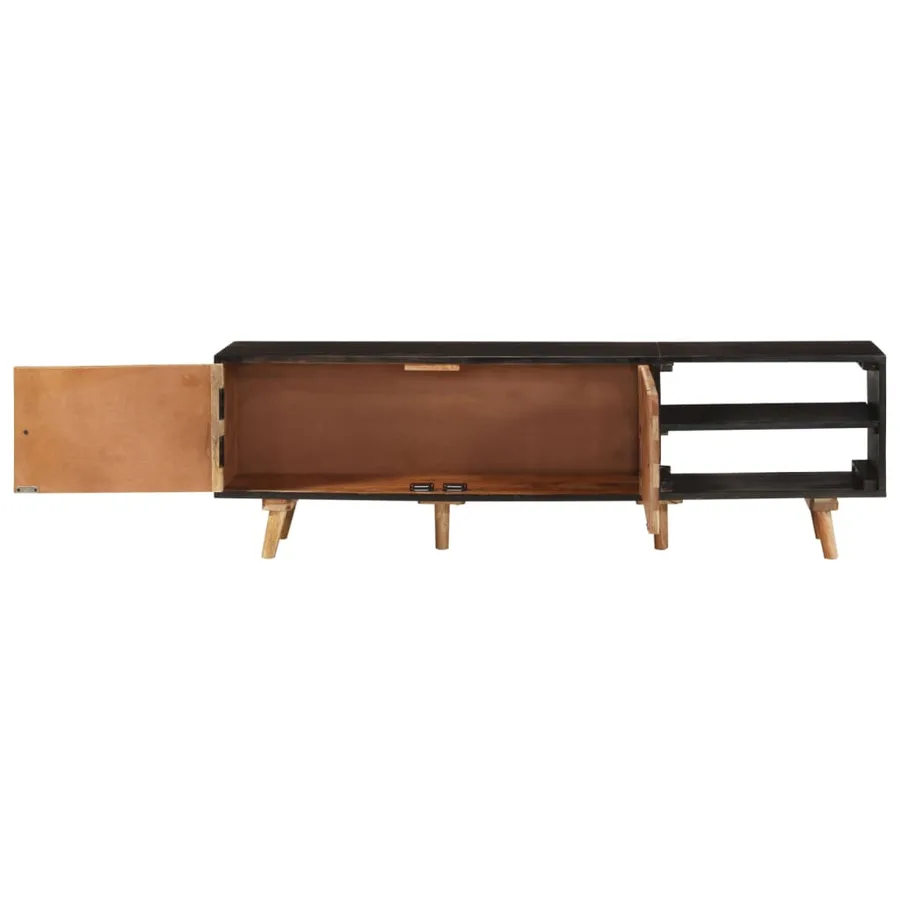Meuble TV 140x30x45 cm Bois de manguier brut et d'acacia massif - 3