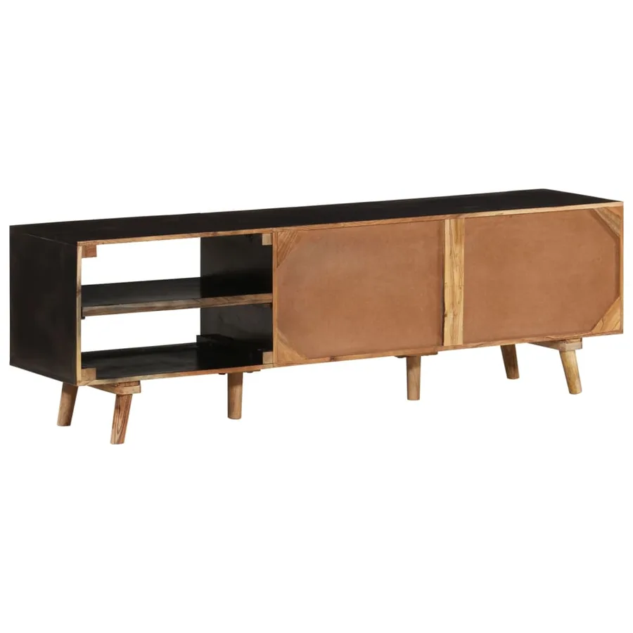 Meuble TV 140x30x45 cm Bois de manguier brut et d'acacia massif - 5