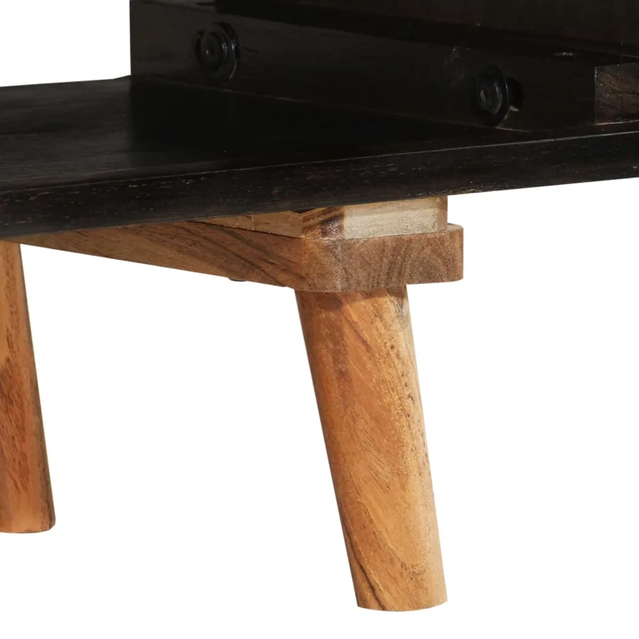 Meuble TV 140x30x45 cm Bois de manguier brut et d'acacia massif - 6
