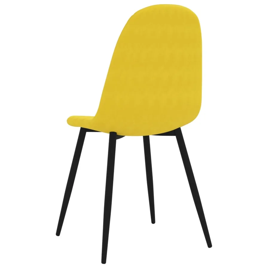 Chaises à manger lot de 4 Jaune moutarde Velours - 6