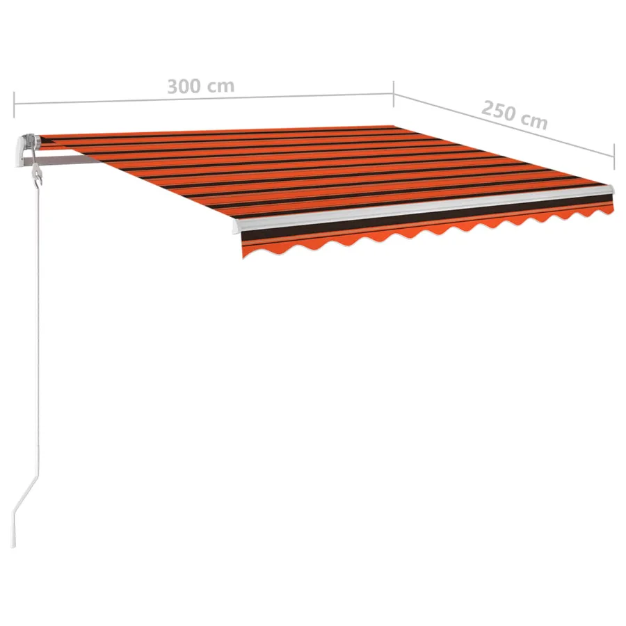 Auvent automatique capteur de vent/LED 300x250 cm Orange/marron - 10
