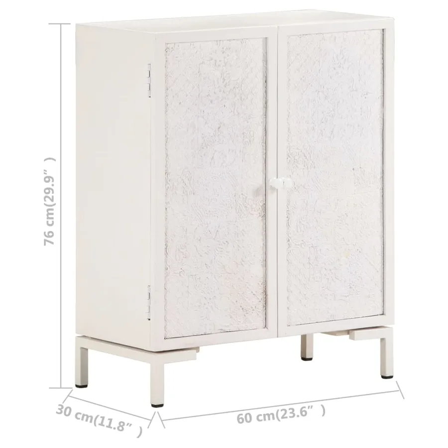 Buffet 60x30x76 cm bois de manguier massif - 8