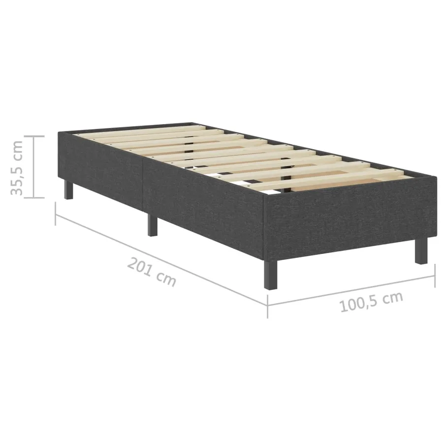 Sommier à lattes de lit sans matelas gris tissu 100x200 cm - 8