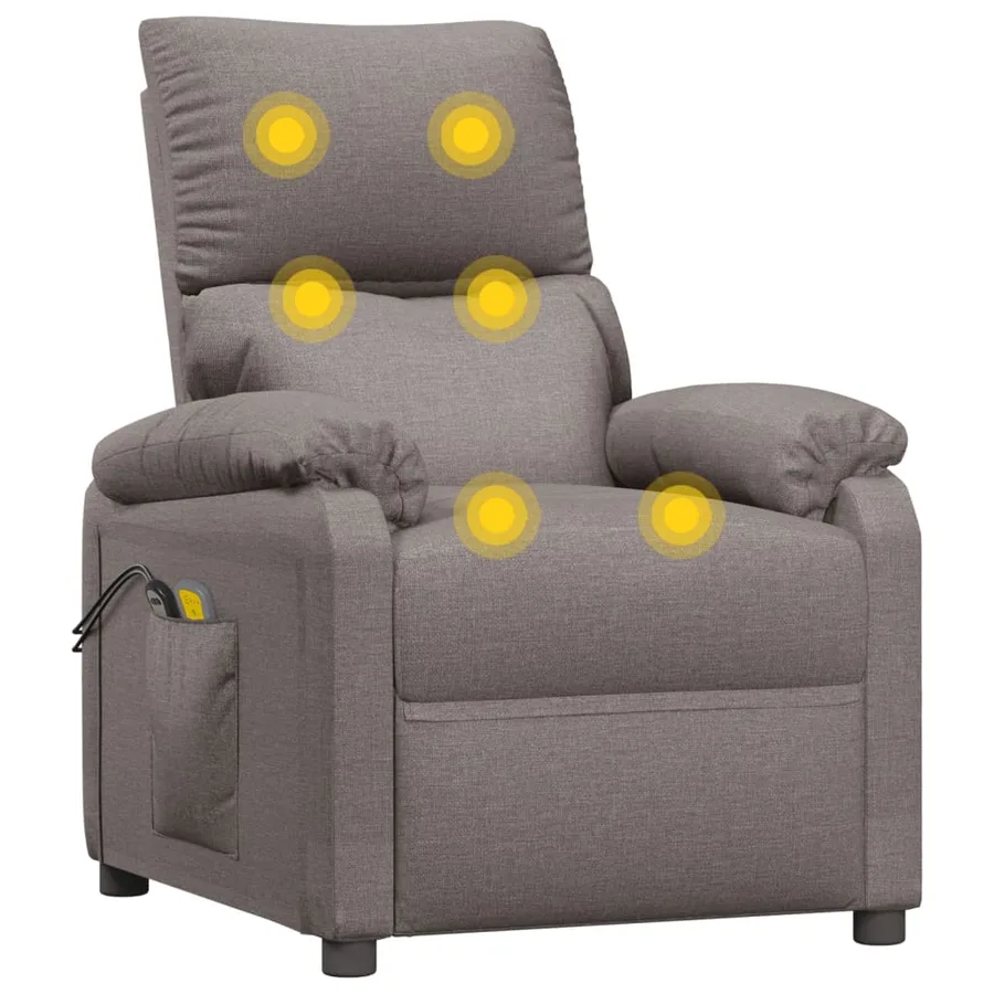Fauteuil électrique de massage Taupe Tissu - 7