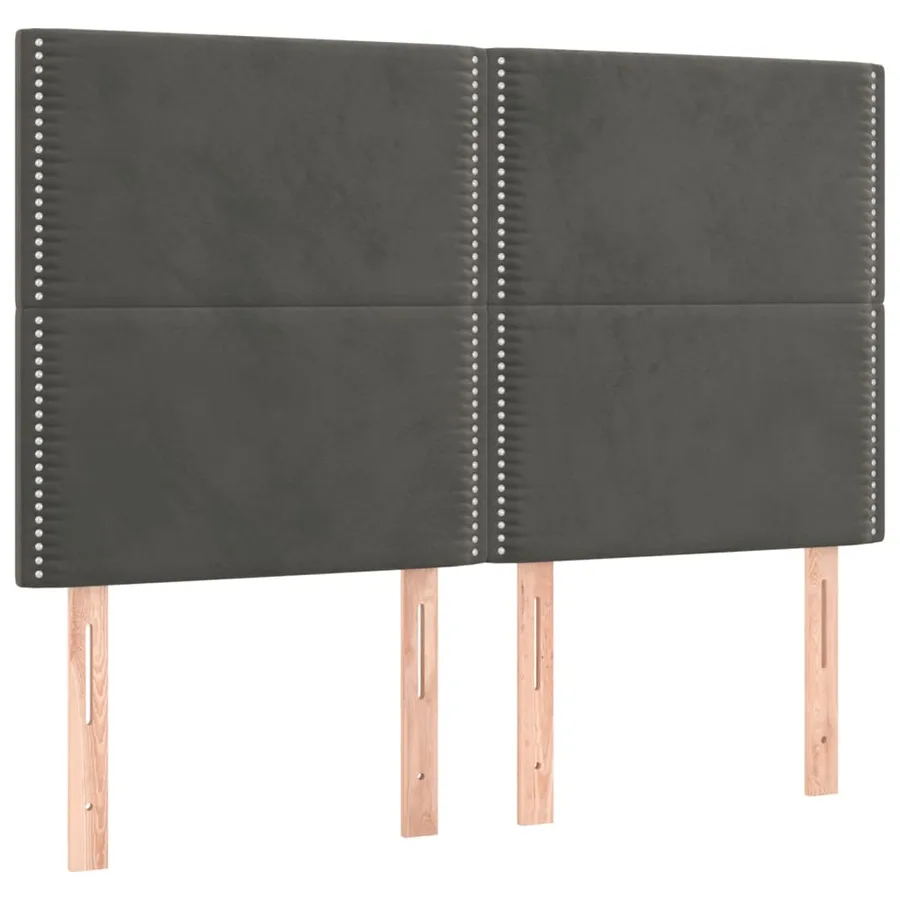 Cadre de lit sans matelas gris foncé 140x200 cm velours - 9