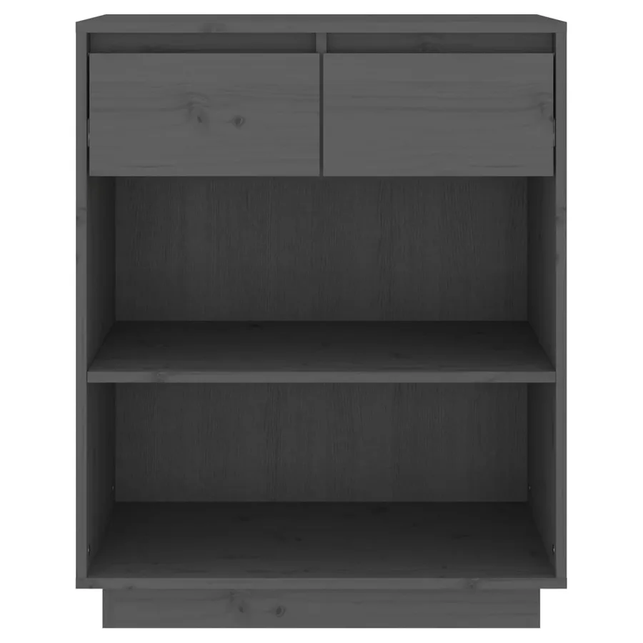 Armoire console Gris 60x34x75 cm Bois de pin solide - 5