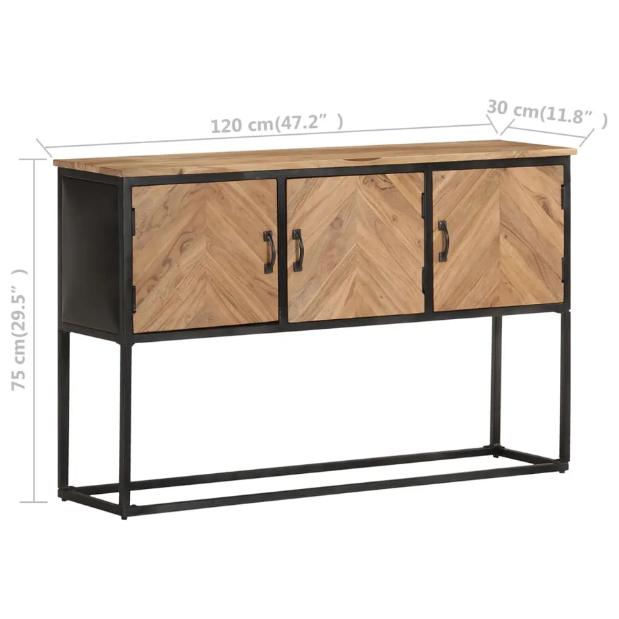 Buffet 120x30x75 cm Bois d'acacia solide - 7