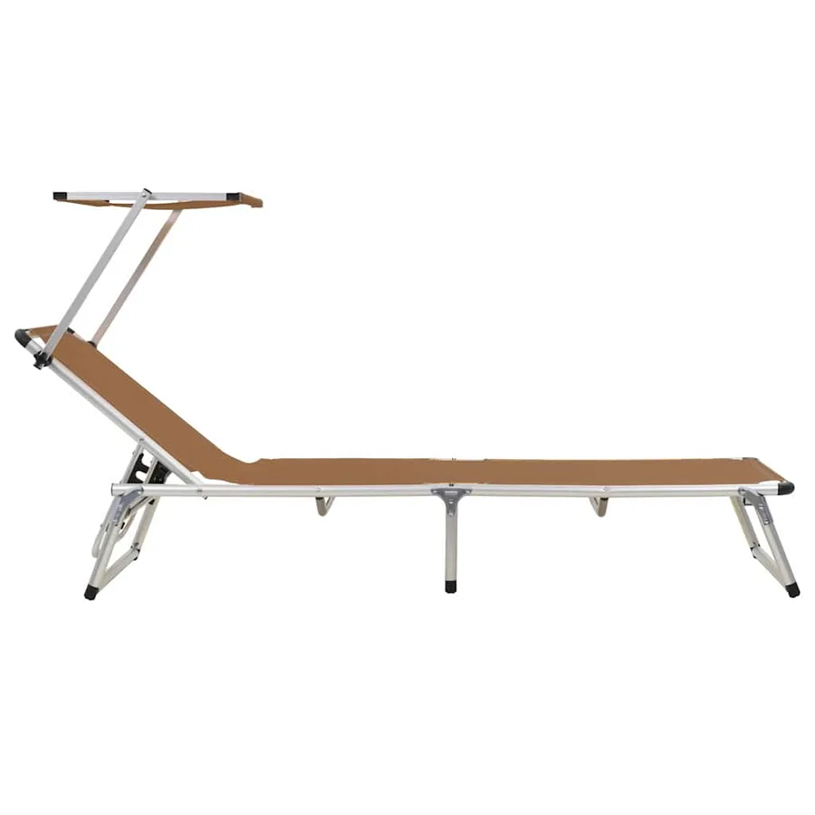 Chaises longues pliables et toit lot de 2 Aluminium textilène - 4