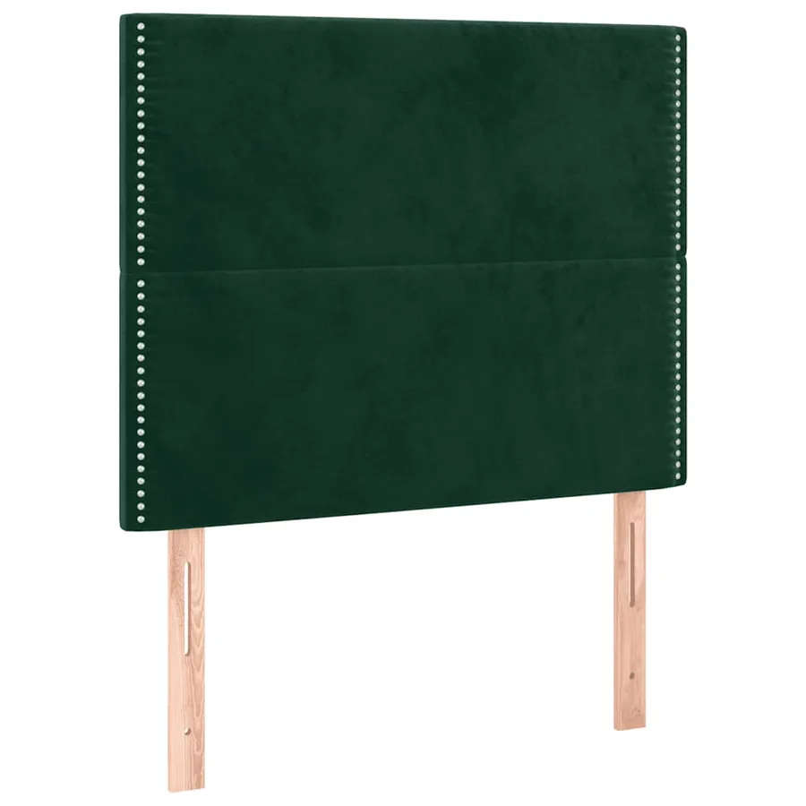Cadre de lit sans matelas vert foncé 100x200 cm velours - 9