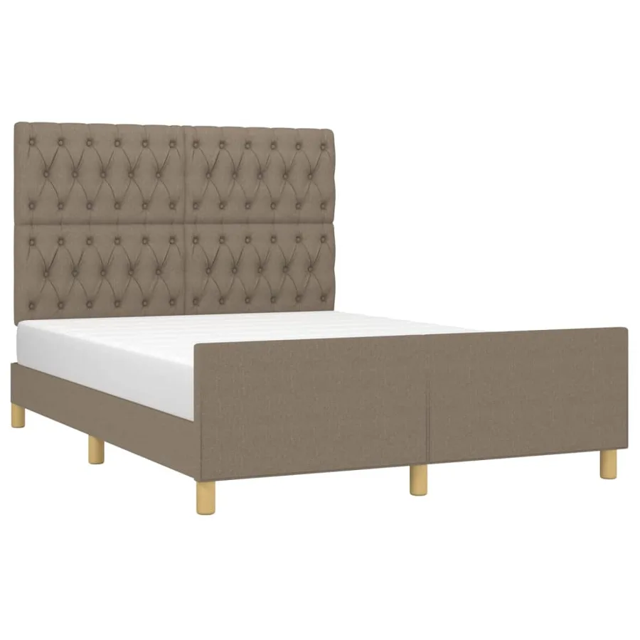 Cadre de lit sans matelas taupe 140x200 cm tissu - 3