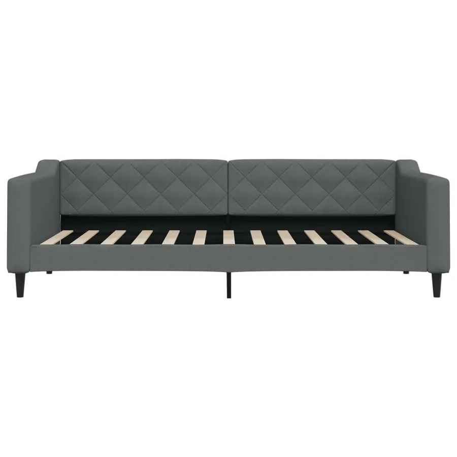 Lit de jour avec matelas gris foncé 90x200 cm tissu - 4