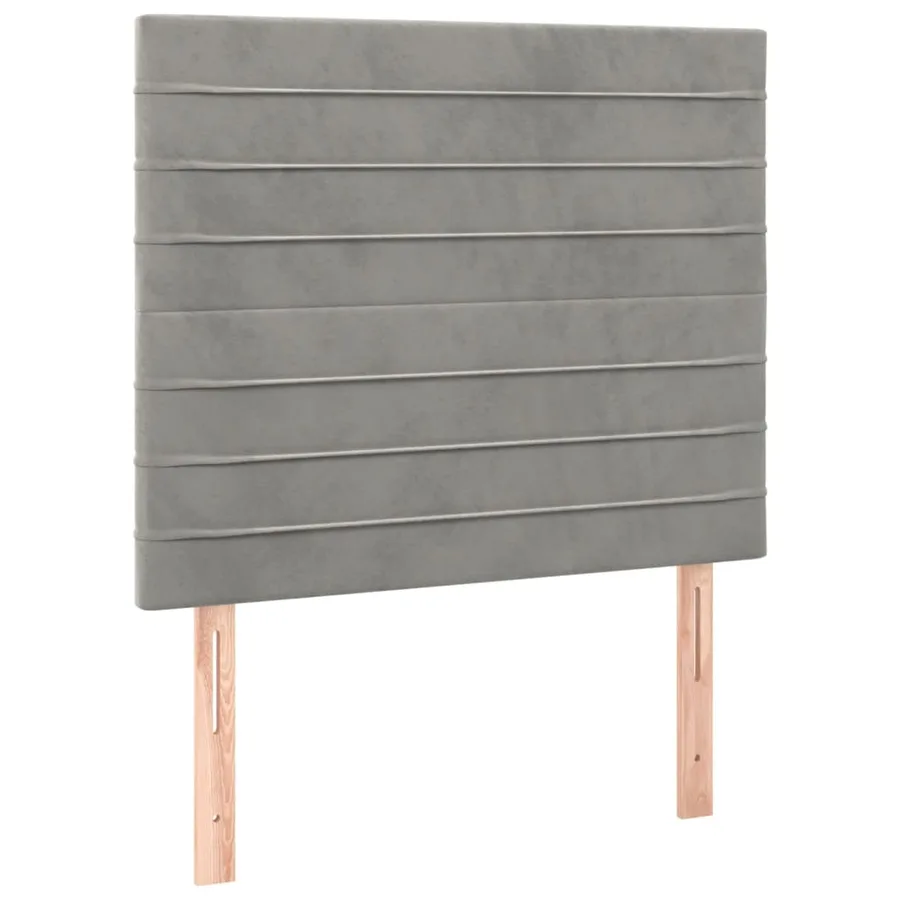Cadre de lit sans matelas gris clair 100x200 cm velours - 8