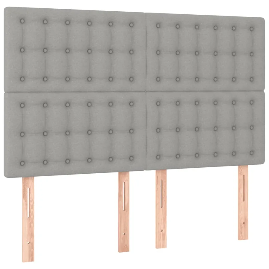 Cadre de lit sans matelas gris clair 140x190 cm tissu - 9