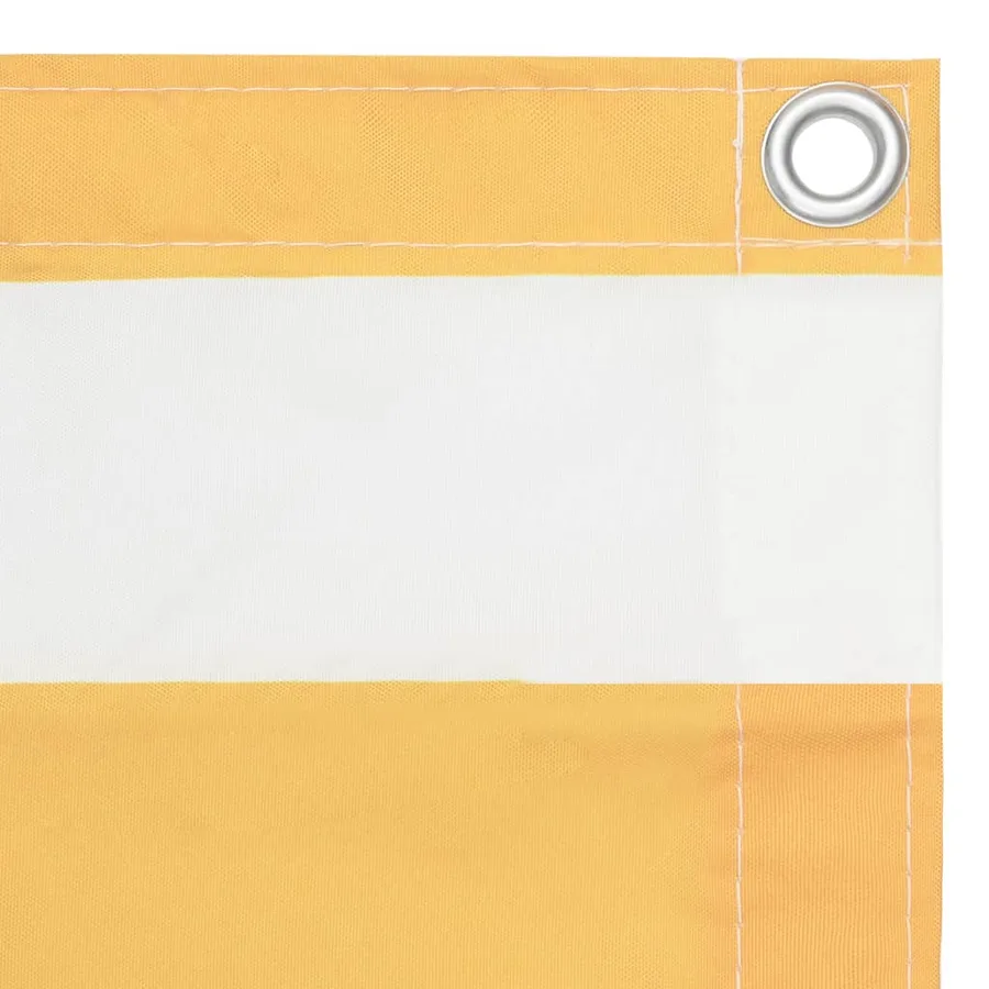 Écran de balcon Blanc et jaune 120x400 cm Tissu Oxford - 2