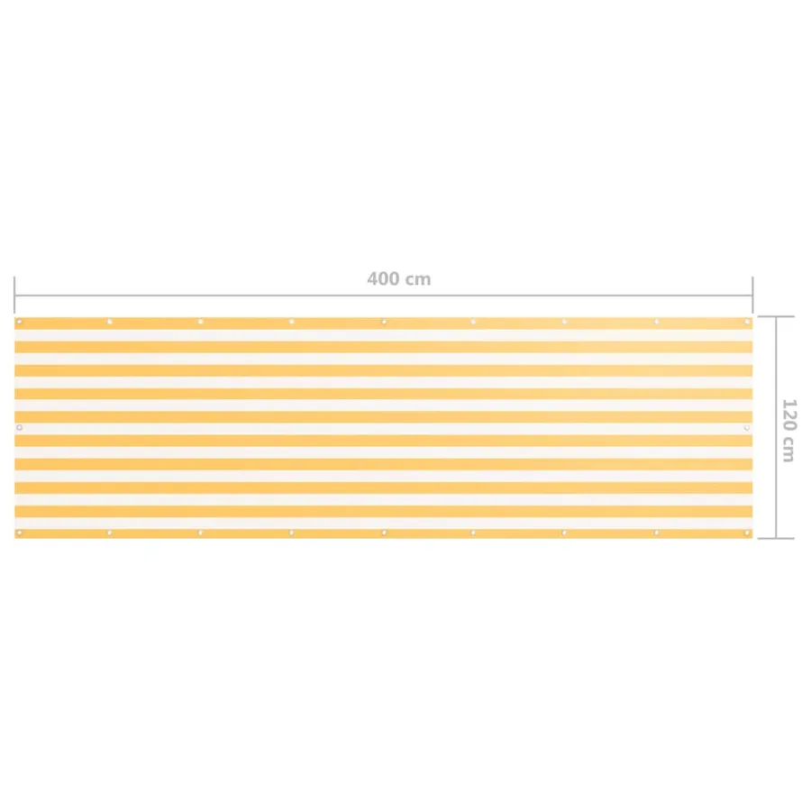 Écran de balcon Blanc et jaune 120x400 cm Tissu Oxford - 5