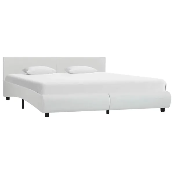 Cadre de lit avec LED sans matelas blanc 160x200 cm