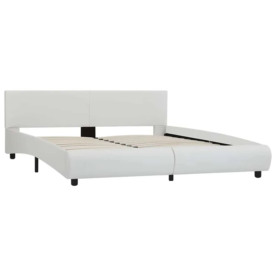 Cadre de lit avec LED sans matelas blanc 160x200 cm - 3