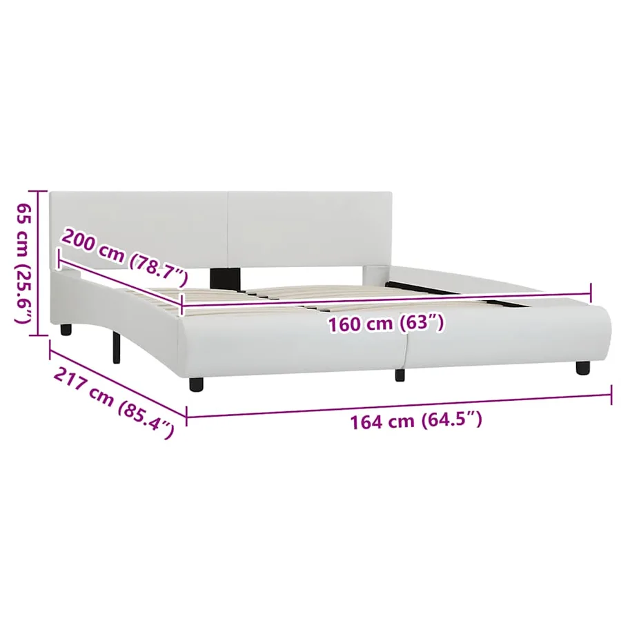 Cadre de lit avec LED sans matelas blanc 160x200 cm - 9